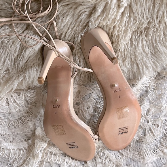 RAYE BALLET PINK NUDE LACE UP ANKLE TIE HEELS WEDDING BRIDAL SCHUTZ REVOLVE ZARA - Picture 10 of 15
